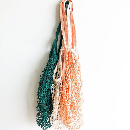 Reusable Forest Green Cotton Organic Mesh Bag