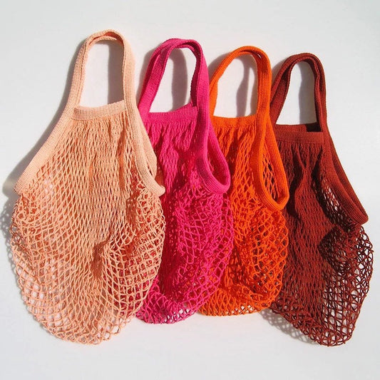 Reusable Apricot Cotton Organic Short Handle Bag