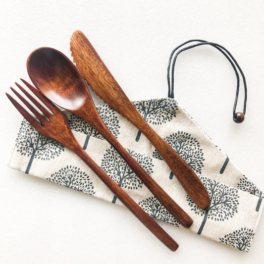 Japanese Style Wooden Cutlery Set