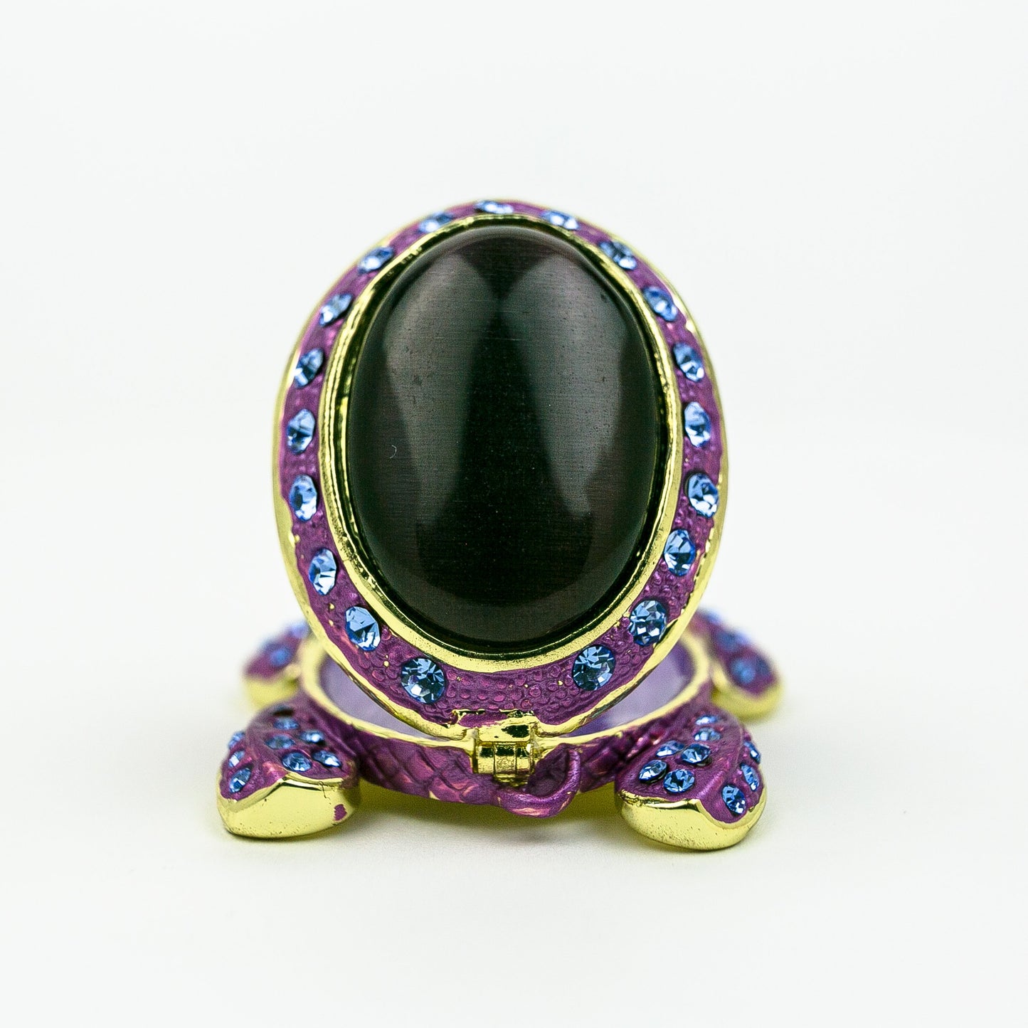 Violet Turtle Decorated with Blue Crystals