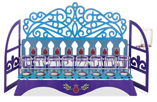 Aluminum Embroidered Hanukkiah