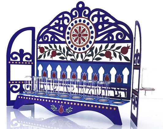 Aluminum Pomegranate Hanukkiah and Design