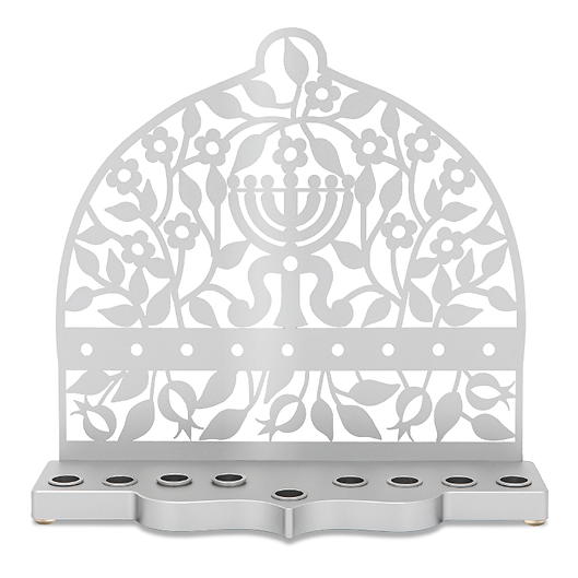 Gold Plated Flowers Menorah