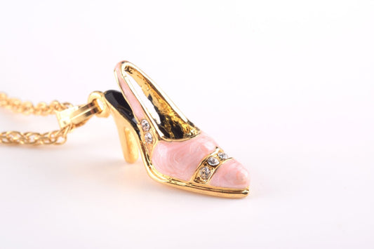 Pink Shoe Pendant Necklace