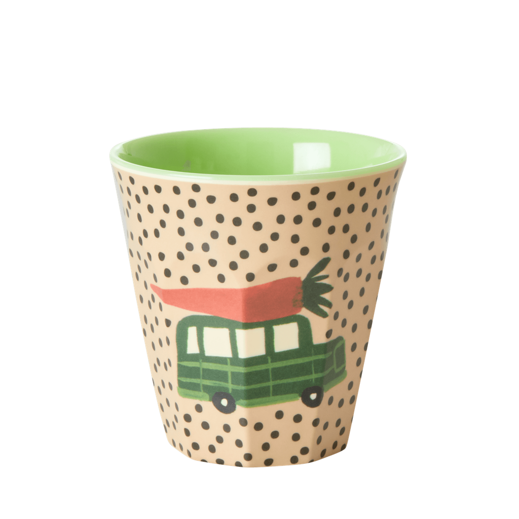 Rice DK Set of 6 Cars Print Two Tone Melamine Cups
