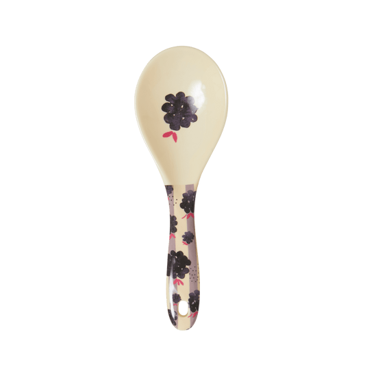 Melamine Salad Spoon - Cream | Blackberry Beauty Print - Rice By Rice