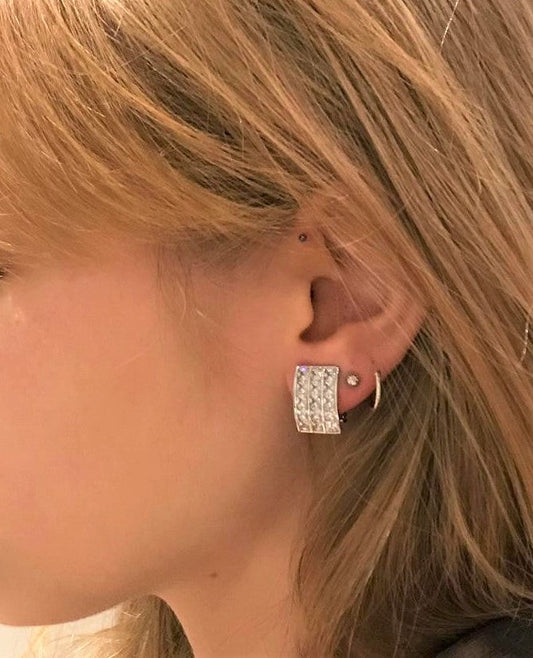 Stud Earrings Silver Zirconia