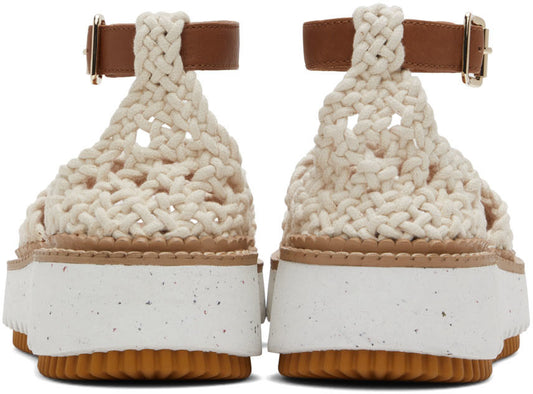 White Luccia Flat Sandals