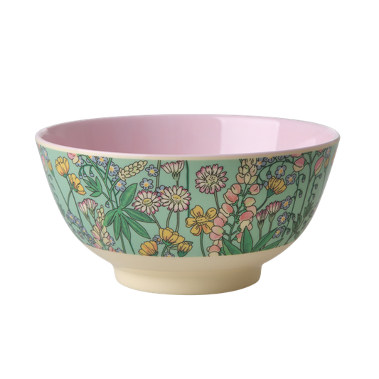 Rice DK | Two-Tone Melamine Bowl with Lupin Print