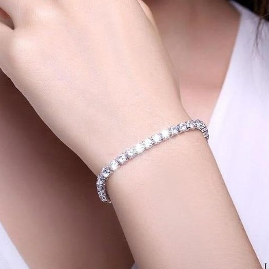 Tennis Bracelet DArk Blue Round Crystals