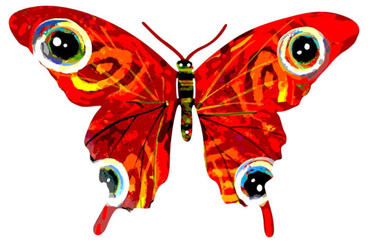 Red Vered Butterfly Sculpture