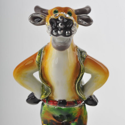 Standing Bull with Green Pants - trinket box Decor with Unique Design