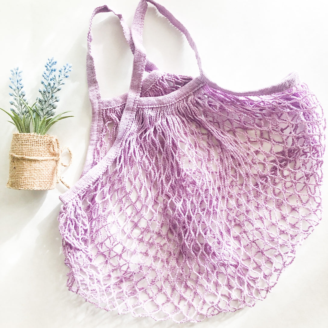 Reusable Beige Cotton Organic Short Handle Bag