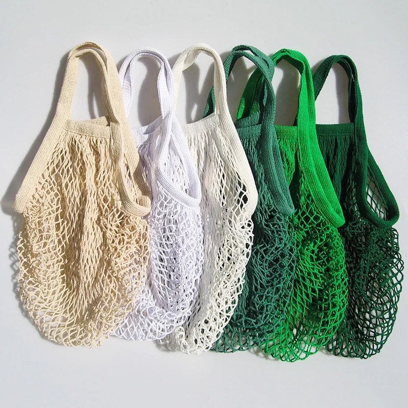 Reusable Lavender Cotton Organic Short Handle Bag