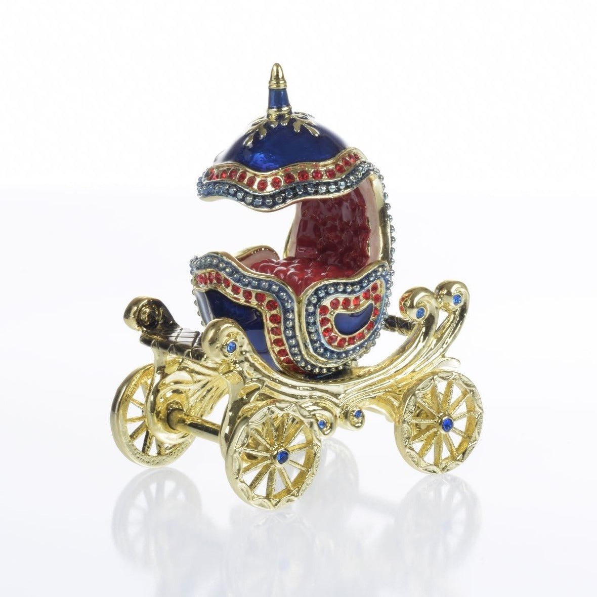 Limited Edition 1 of 250 Blue Faberge Royal Carriage Trinket Box - trinket box Decor with Unique Design