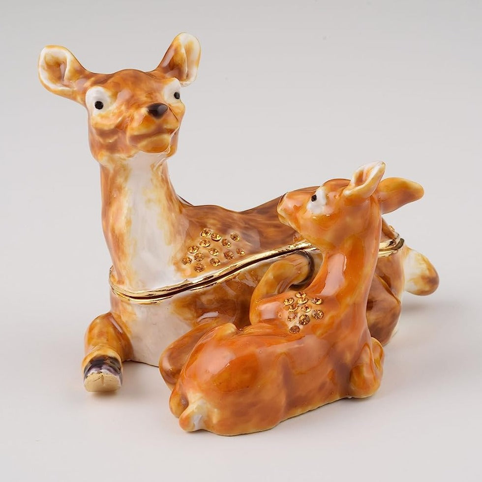 Mother Bambi with Child - trinket box Decor with Unique Design