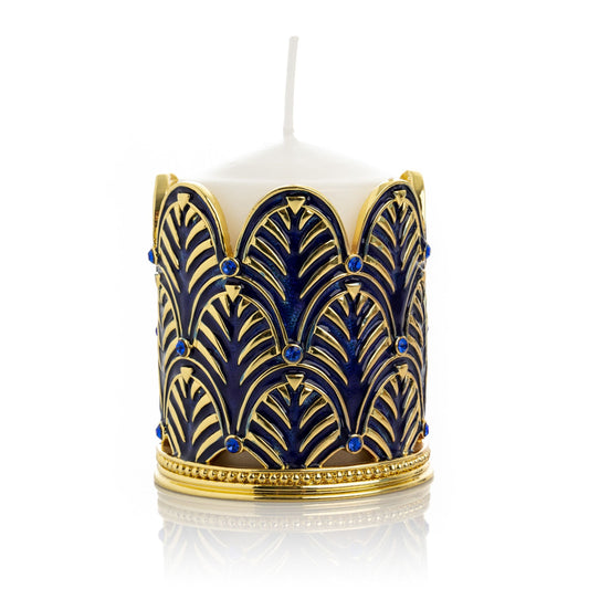 Blue Decorated Candle Holder - Candle Holder Decor with Unique Design