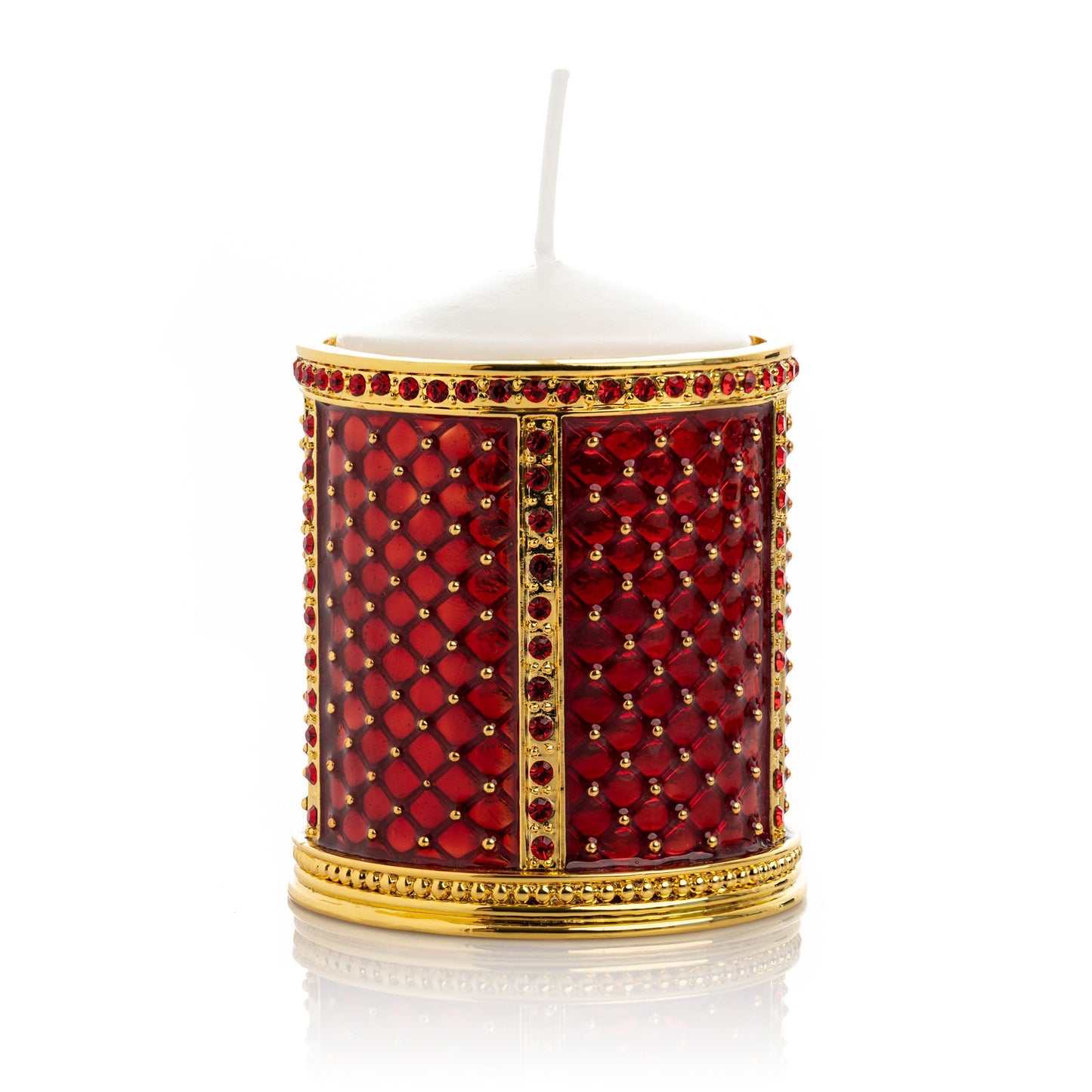 Red Decorated Candle Holder - Candle Holder Decor with Unique Design