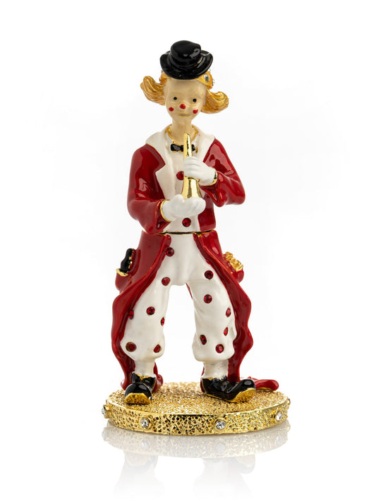 Circus Clown Playing the Trumpet - trinket box Decor with Unique Design