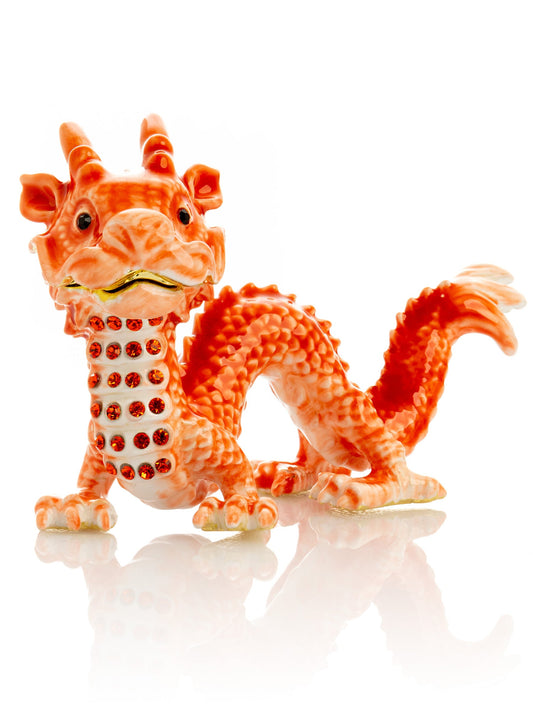 Chinese Red Dragon - animal trinket box Decor with Unique Design