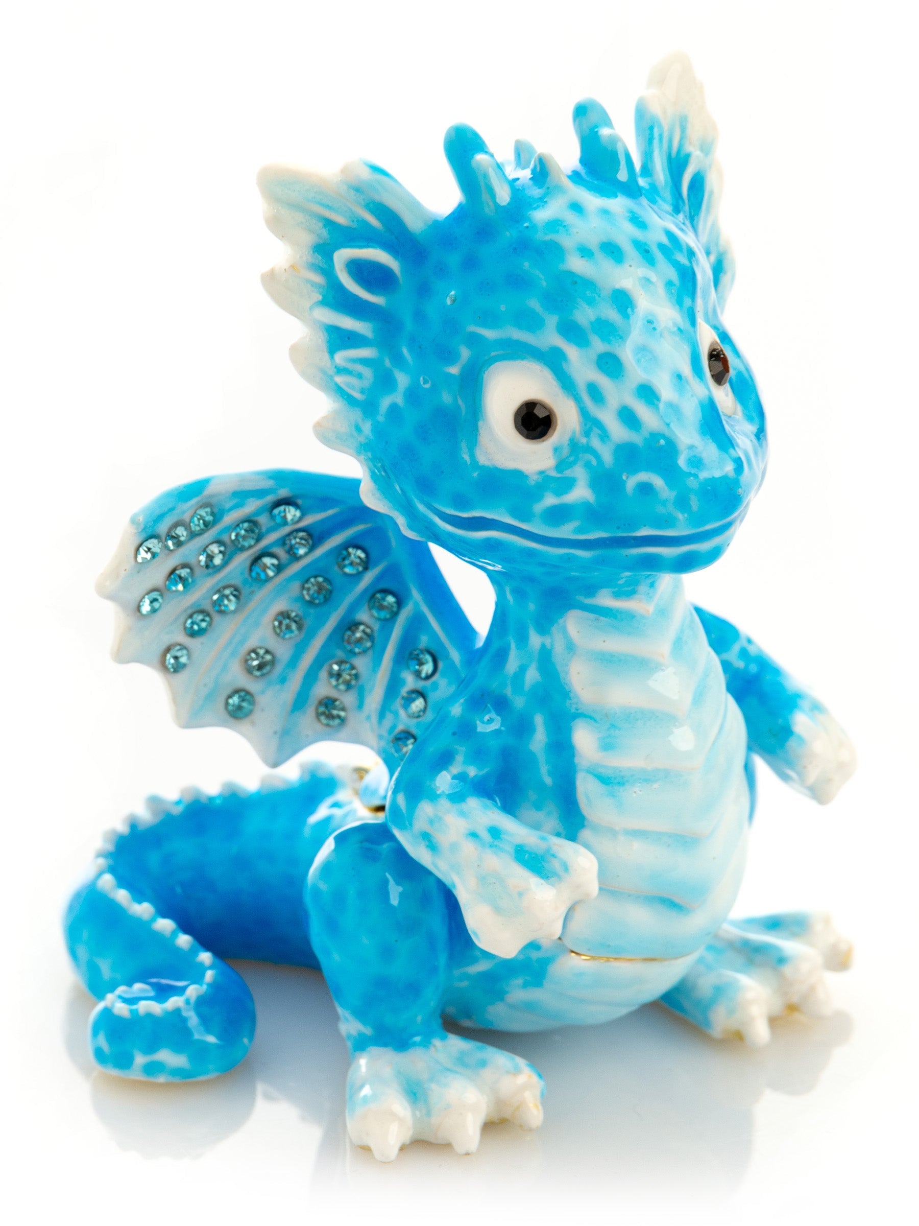 Cute Blue Chinese Dragon - animal trinket box Decor with Unique Design