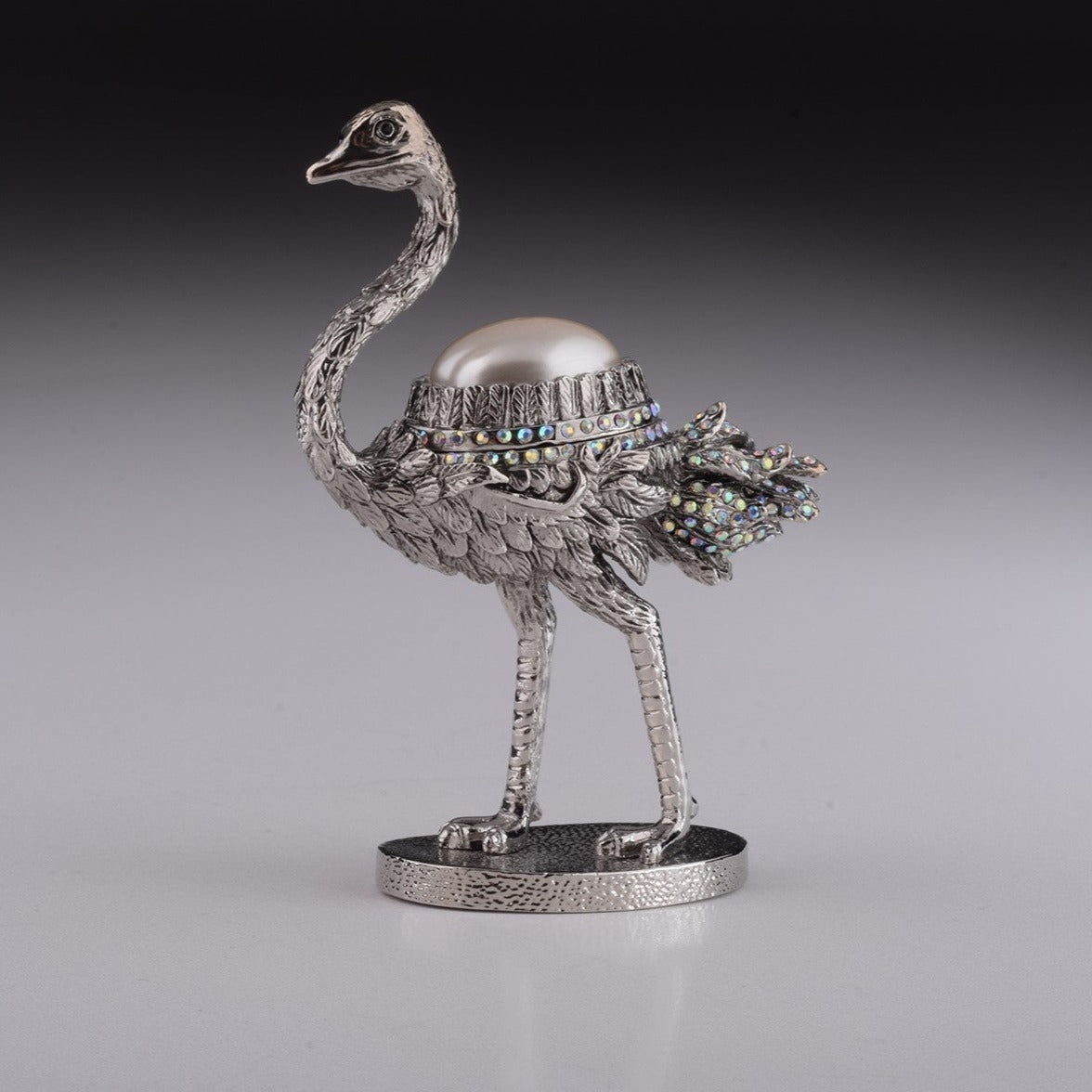 Silver Ostrich - trinket box Decor with Unique Design