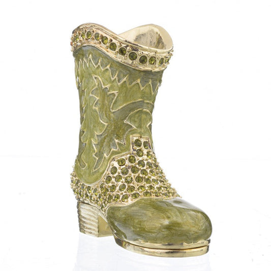 Green Musketeer Shoe - trinket box Decor with Unique Design