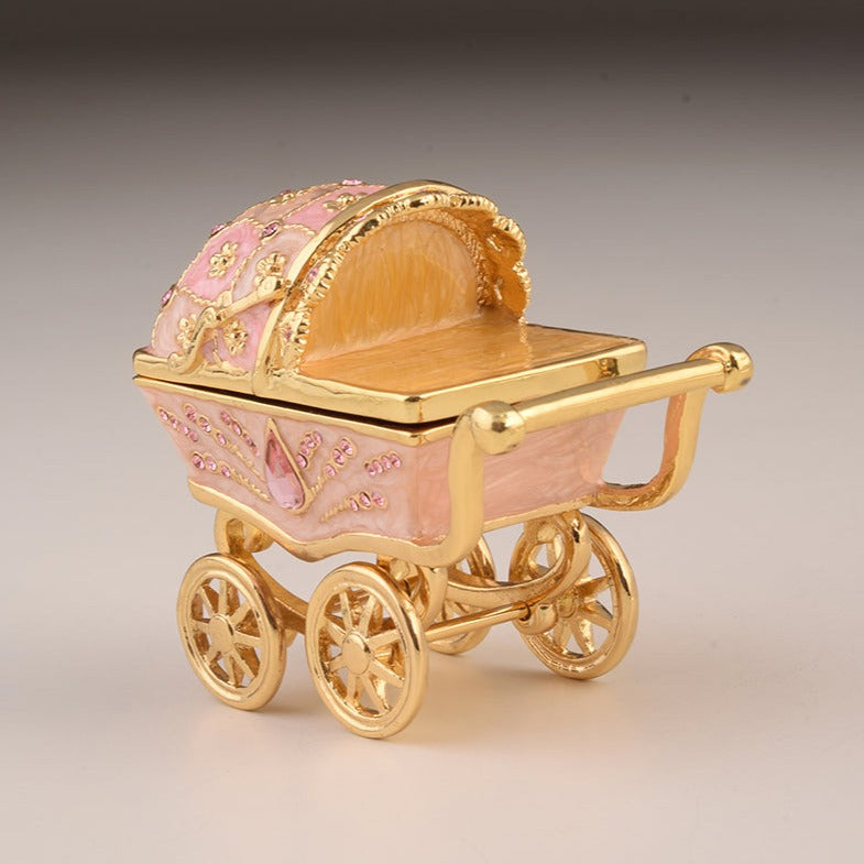 Pink Baby Carriage Trinket Box - trinket box Decor with Unique Design