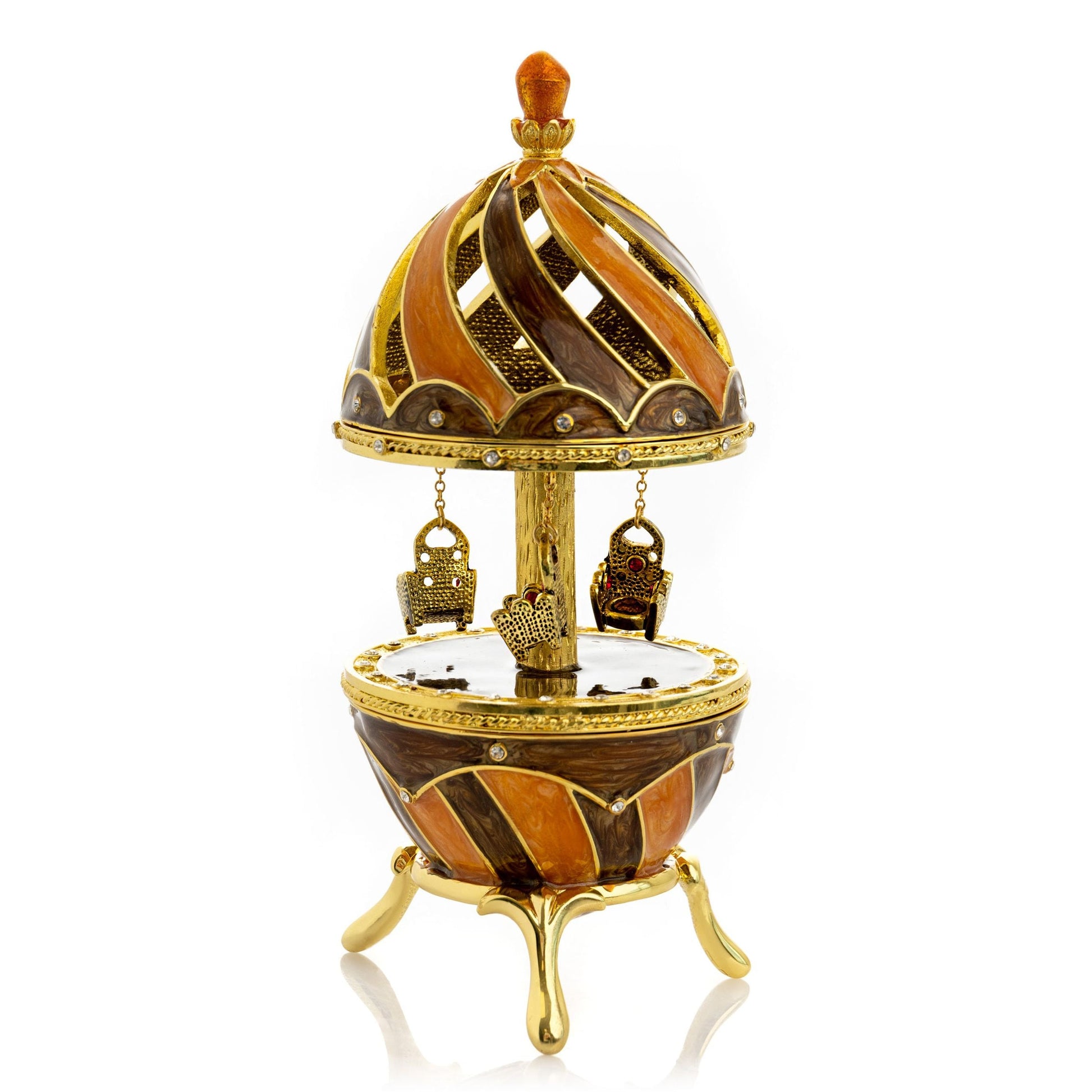 Brown Carousel With Royal Chairs - Carousel music box Decor with Unique Design