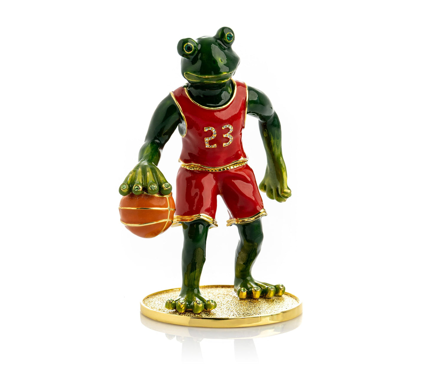 Frog Playing Basketball - trinket box Decor with Unique Design