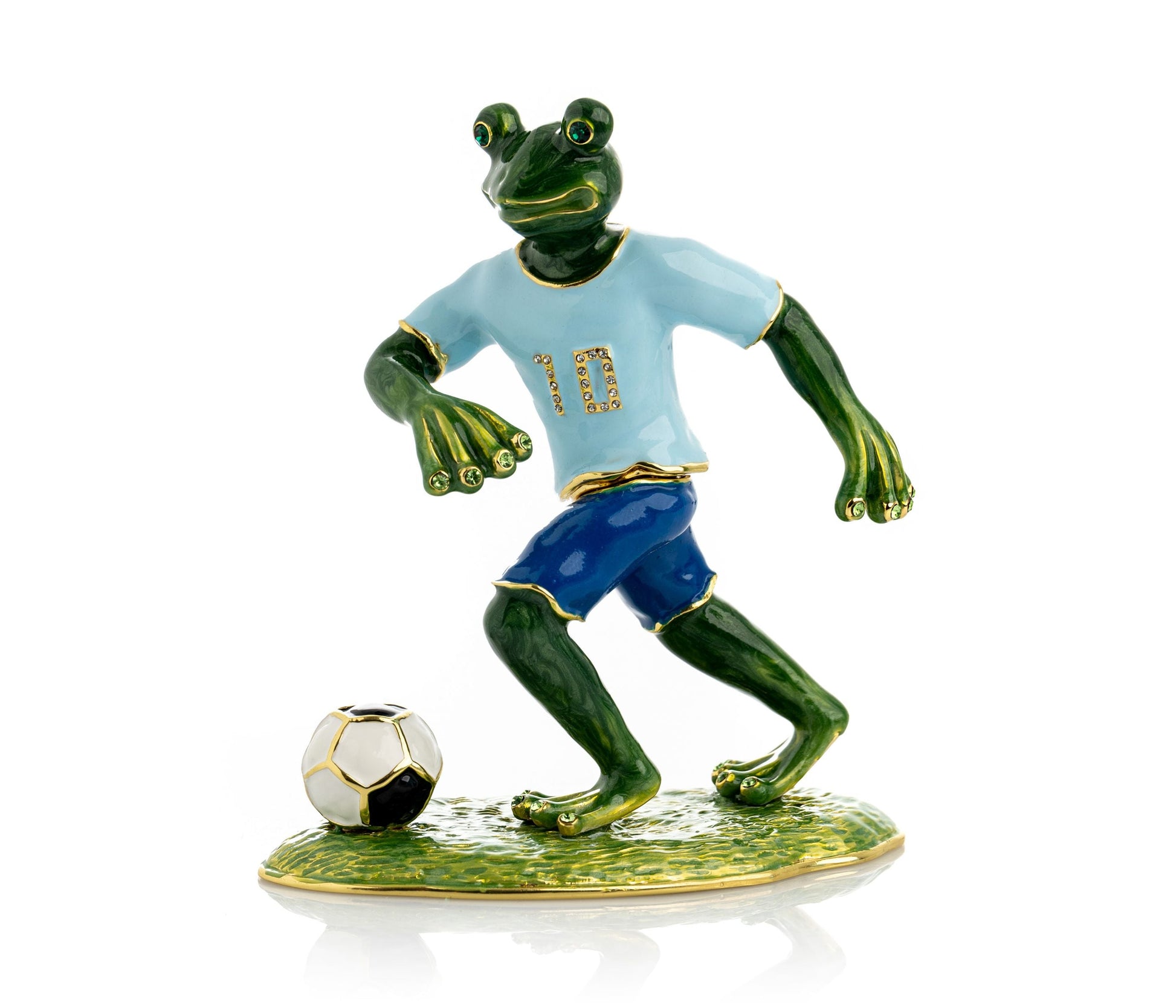 Frog Playing Football - trinket box Decor with Unique Design