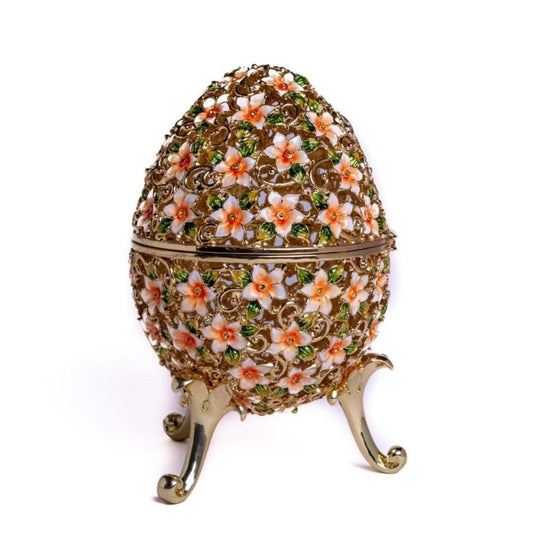 Faberge Egg Decorated with Flowers - Faberge Egg Decor with Unique Design