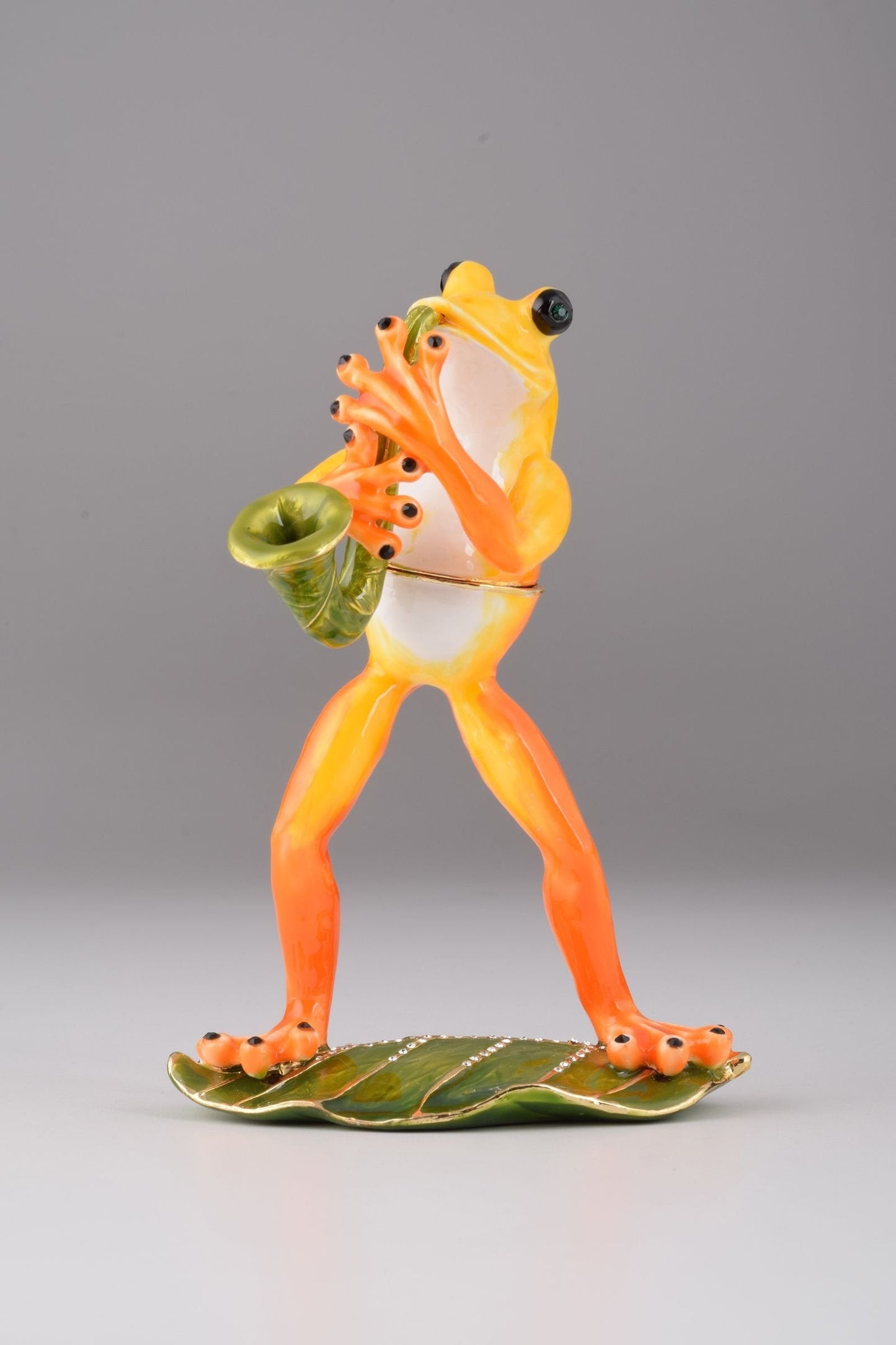 Frog Playing a Saxophone - trinket box Decor with Unique Design