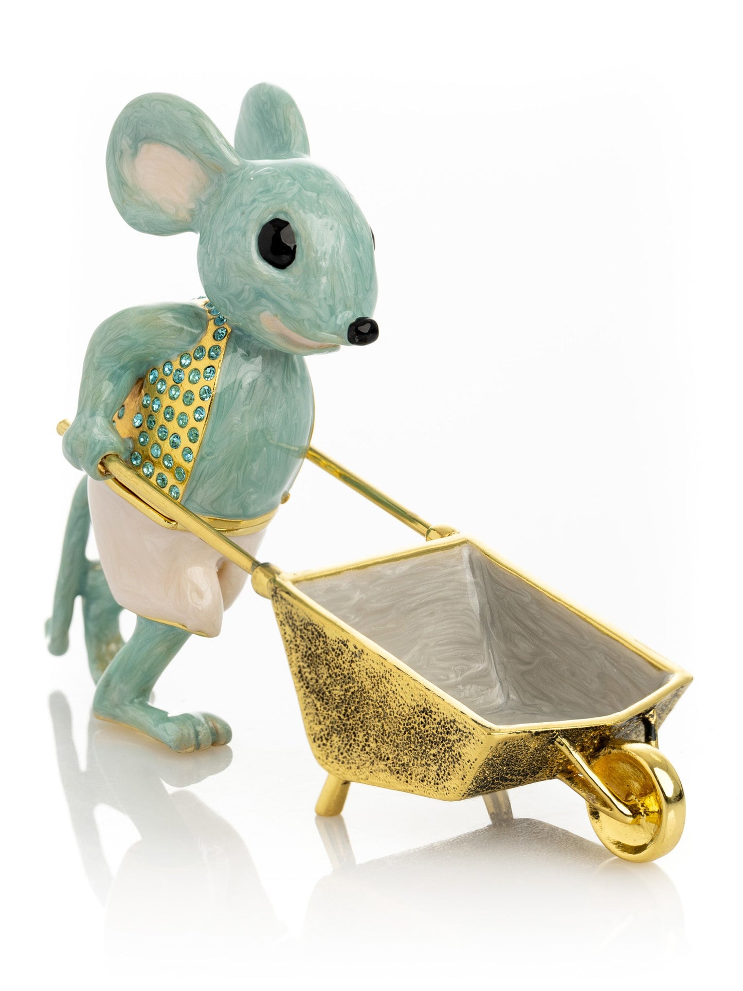 Mouse with Wheelbarrow - trinket box Decor with Unique Design