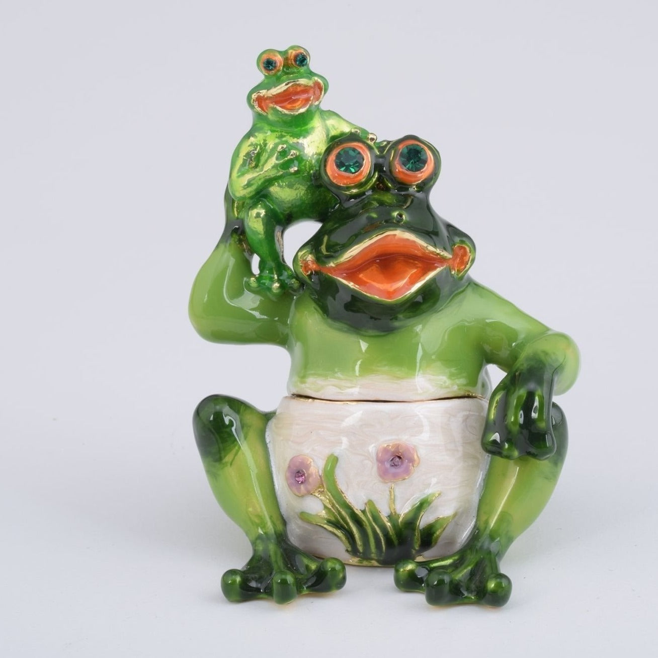 Mother Frog and Baby Frog - trinket box Decor with Unique Design