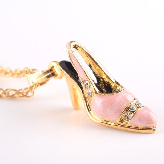 Pink Shoe Pendant Necklace - jewelry Decor with Unique Design