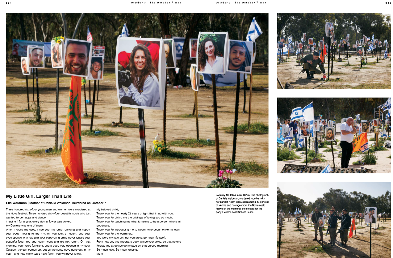 404 photos of victims and hostages from the Nova music festival at the memorial site erected for the party’s victims near Kibbutz Re’im.