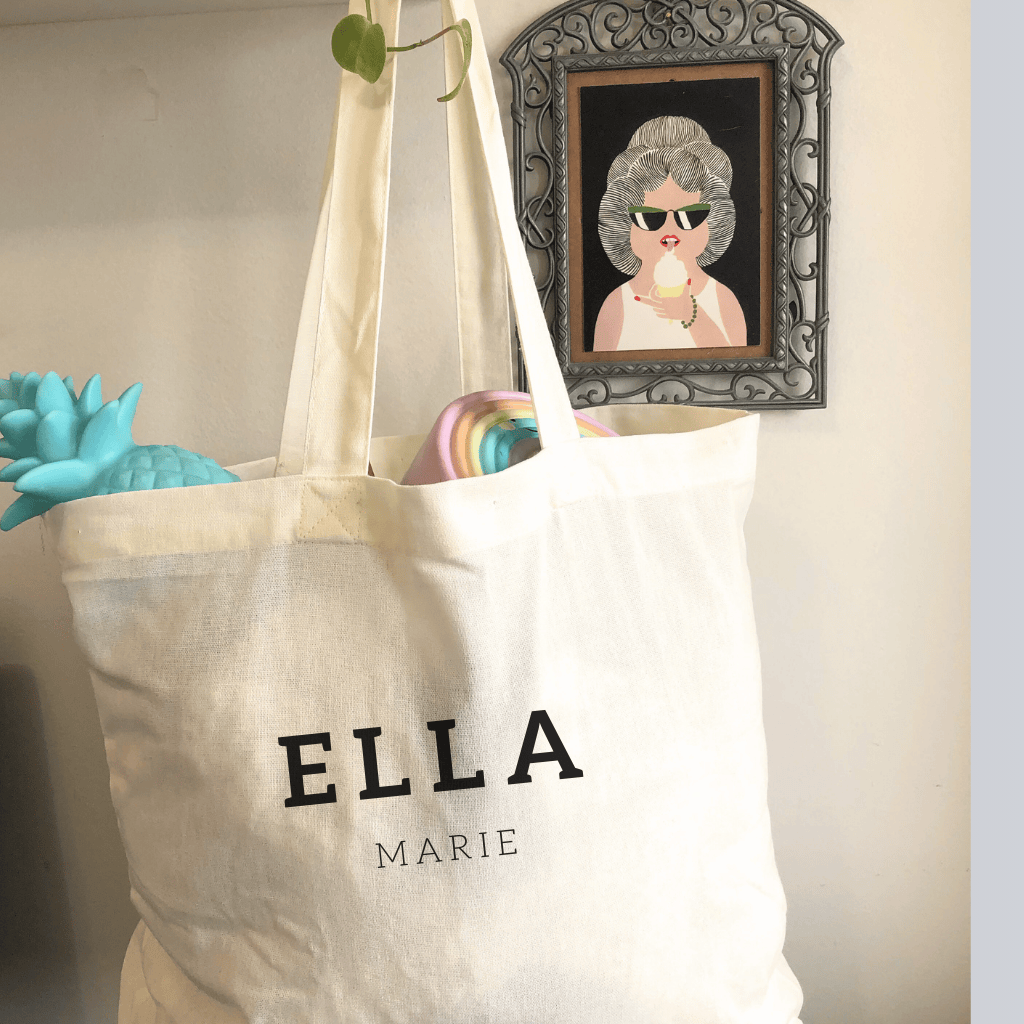 Personalized Handmade Name Tote Bag