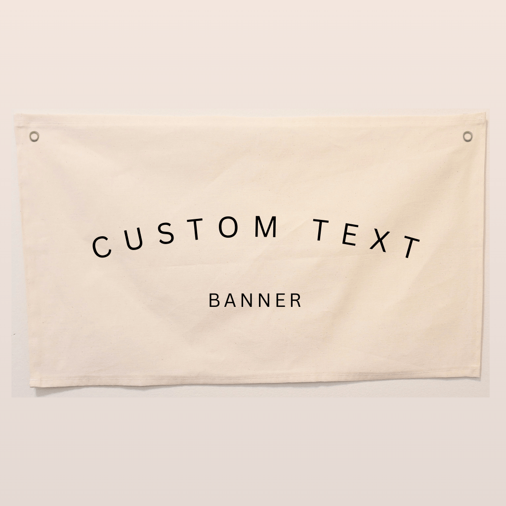 Personalized Handmade Canvas Text Flag