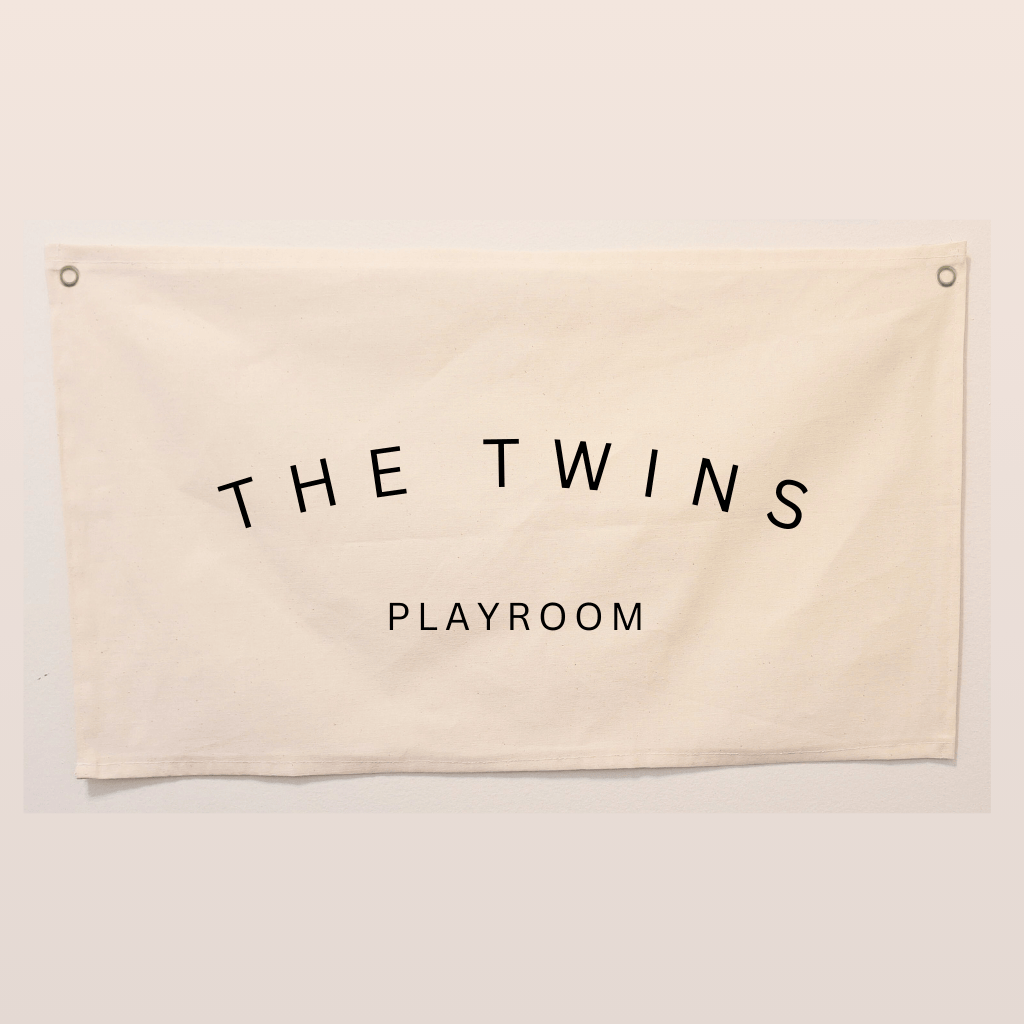 Personalized Handmade Canvas Text Flag