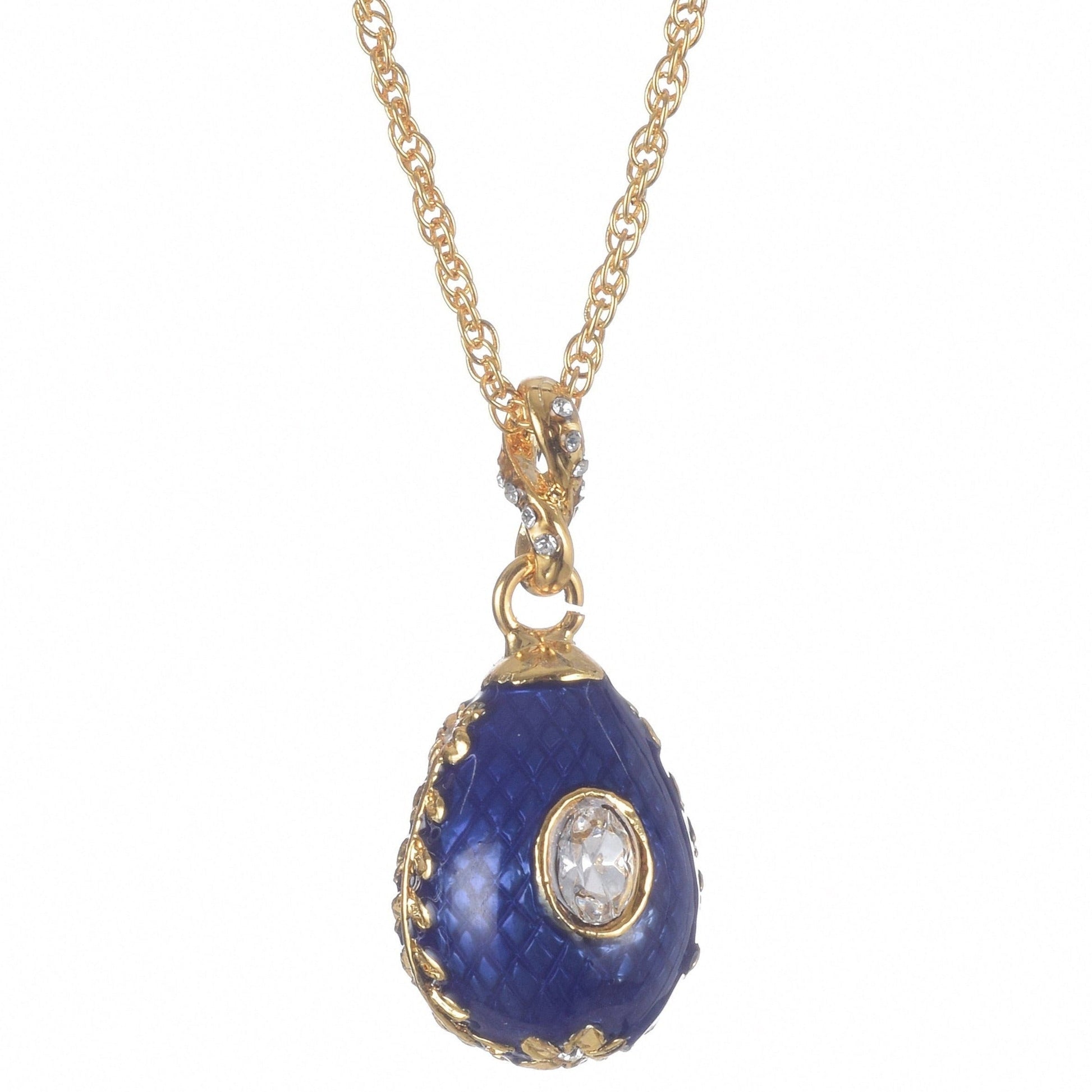 Blue Egg Pendant Gold Necklace - jewelry Decor with Unique Design