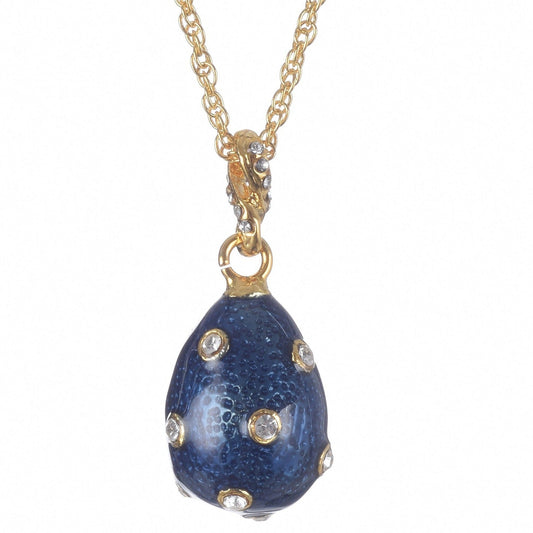 Blue Egg Pendant Gold Necklace - jewelry Decor with Unique Design