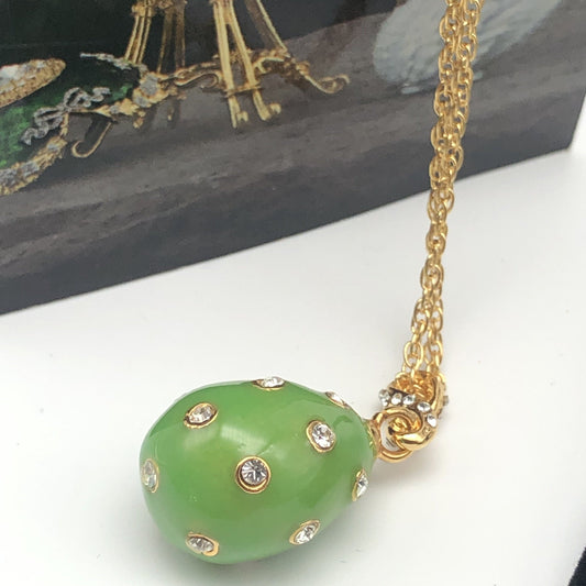 Green Egg Pendant Gold Necklace - jewelry Decor with Unique Design