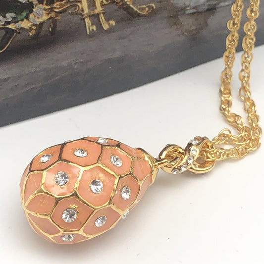 Pink Egg Pendant Gold Necklace - jewelry Decor with Unique Design