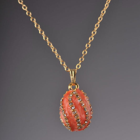 Salmon Spiral Egg Pendant Necklace - jewelry Decor with Unique Design