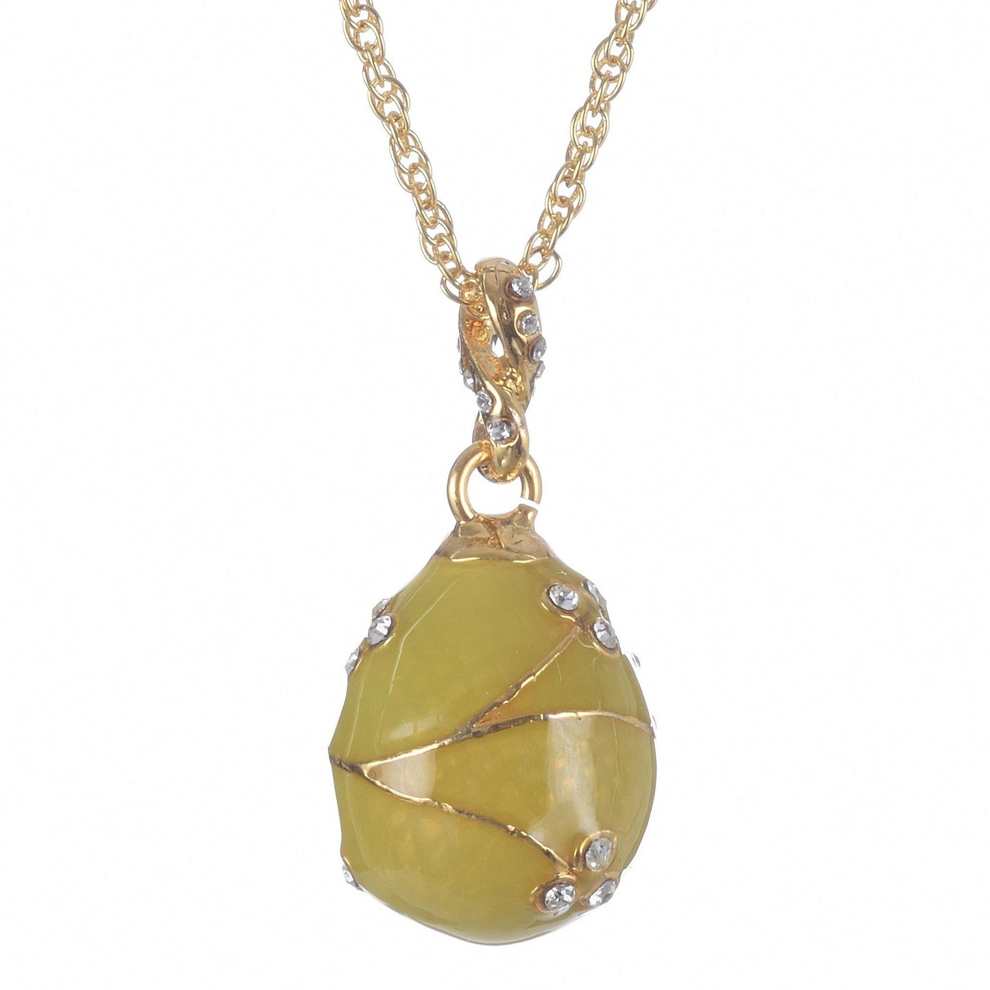 Yellow Egg Pendant Gold Necklace - jewelry Decor with Unique Design