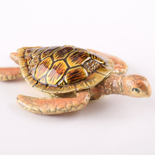 Brown Sea Turtle - trinket box Decor with Unique Design