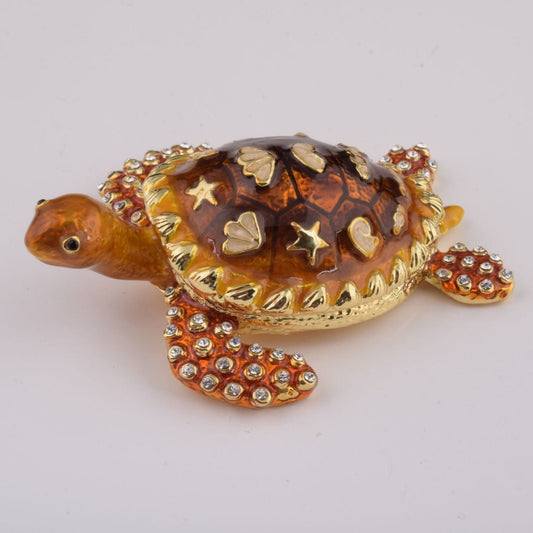 Brown Sea Turtle - trinket box Decor with Unique Design