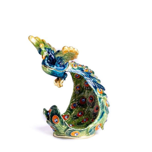 Colorful Decorated Peacock - trinket box Decor with Unique Design