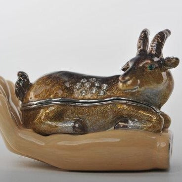 Zodiac Ram Laying on Hand - trinket box Decor with Unique Design